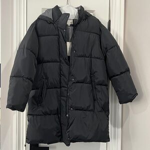 Target A New Day Women's Large Hooded Black Puffer Coat